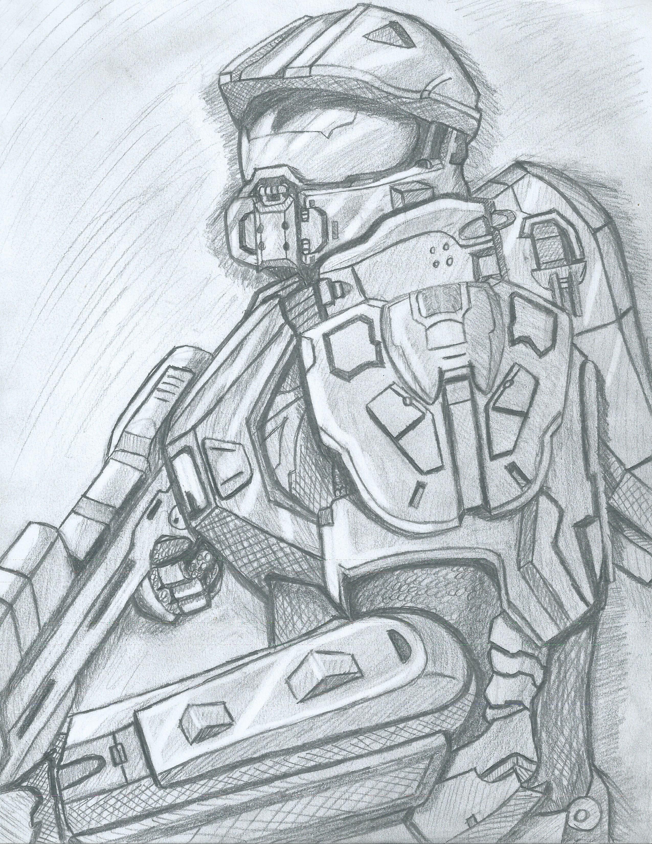 Halo 4 Master Chief Drawing at GetDrawings | Free download