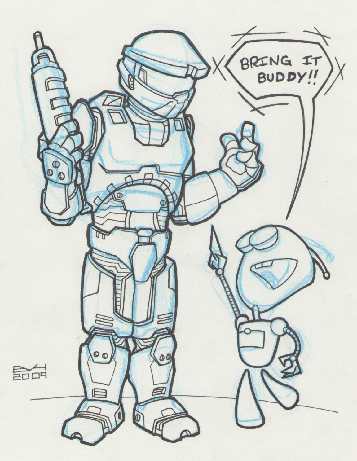 1152x1488 Doodle 282 Master Chief And Gir Doodle A Day