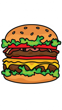 215x382 How To Draw A Burger Step 5 123 Burgers, Food