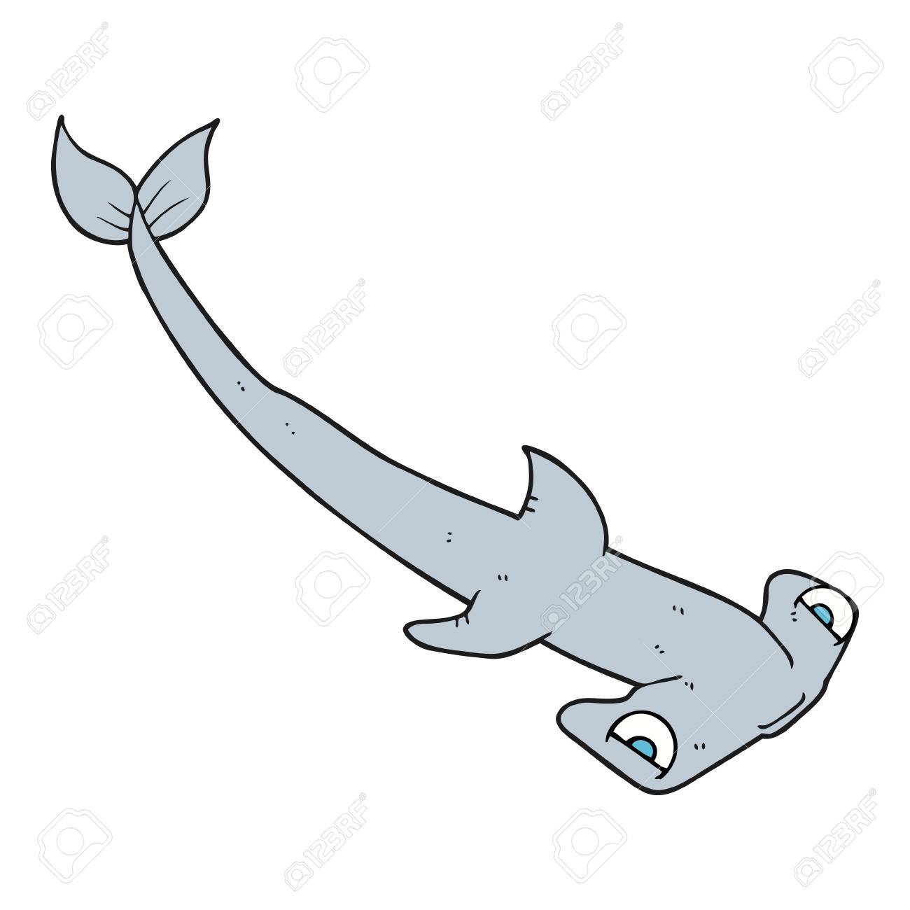 1300x1300 Freehand Drawn Cartoon Hammerhead Shark Royalty Free Cliparts