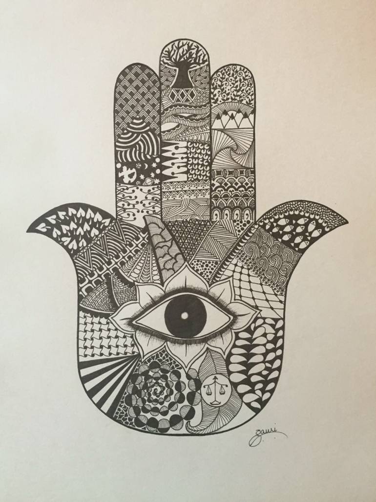 770x1027 Saatchi Art Hamsa Drawing By Gauri Arora