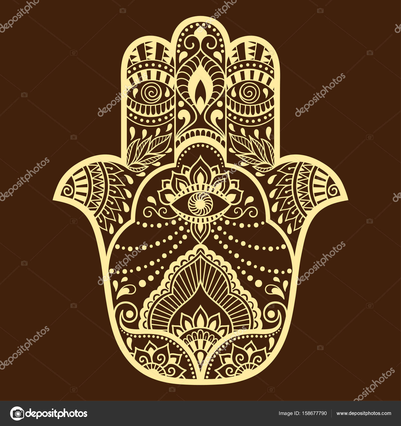 1600x1700 Vector Hamsa Hand Drawn Symbol. Decorative Pattern In Oriental