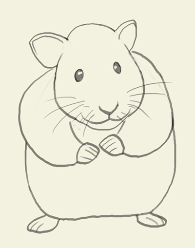 400x509 How To Draw Hamster