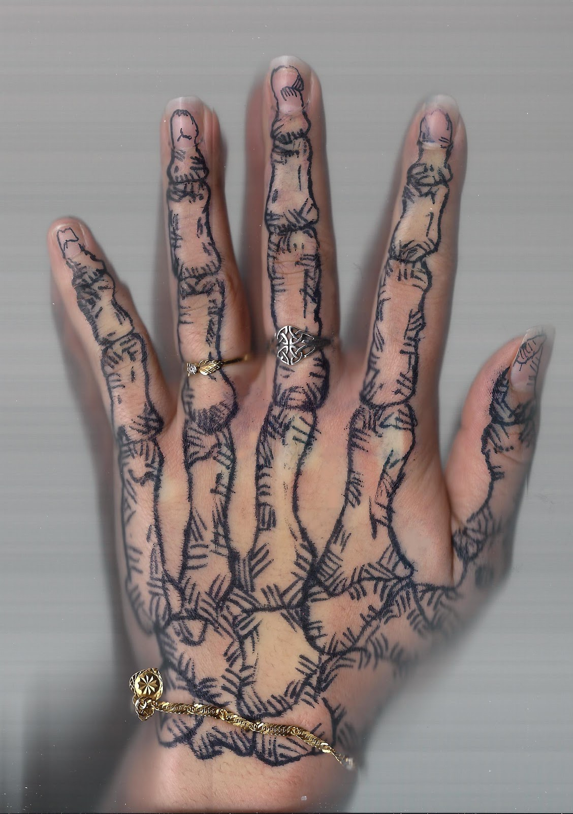 1128x1600 Skeleton Hand Drawing On Hand House Of Doodles