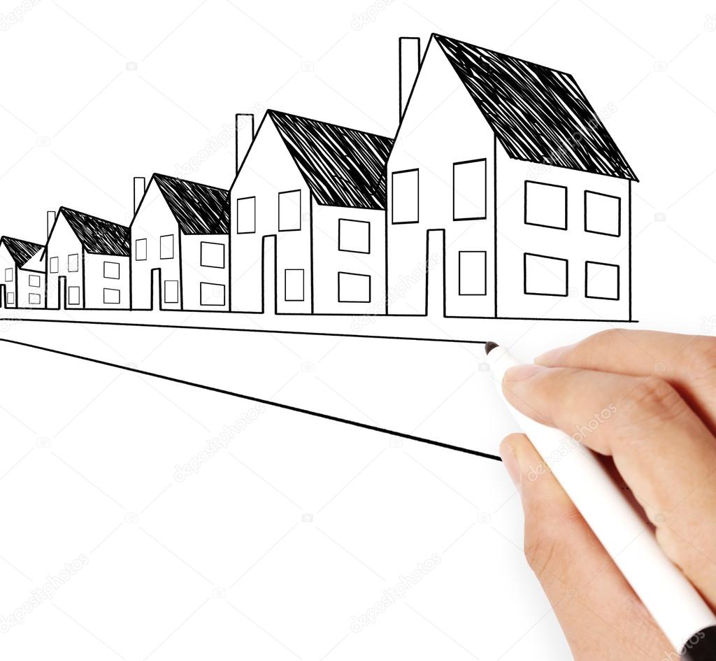 1024x945 Hand Drawing House Model Stock Photo Aeydenphumi