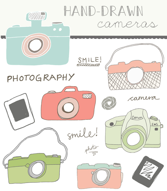 700x800 Hand Drawn Camera Clip Art