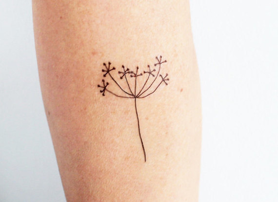 570x414 3 Hand Drawing Flower Temporary Tattoos Minimalist Floral