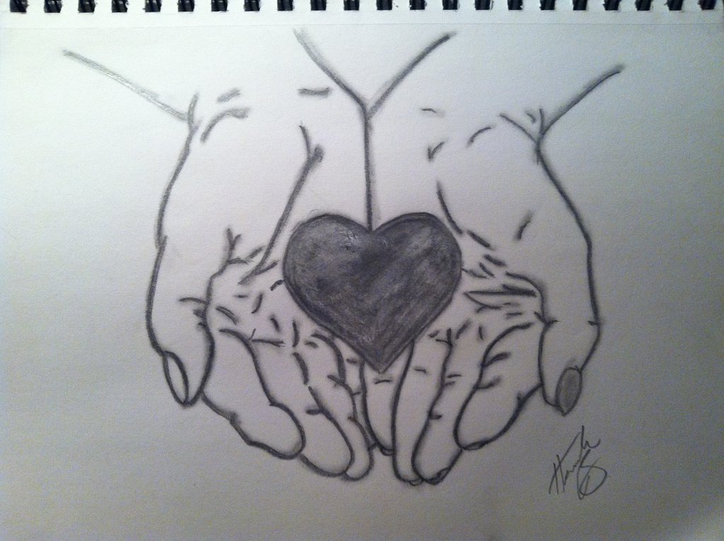 1024x765 How To Draw Hands Holding Rose Hand Holding Heart Drawing Hands