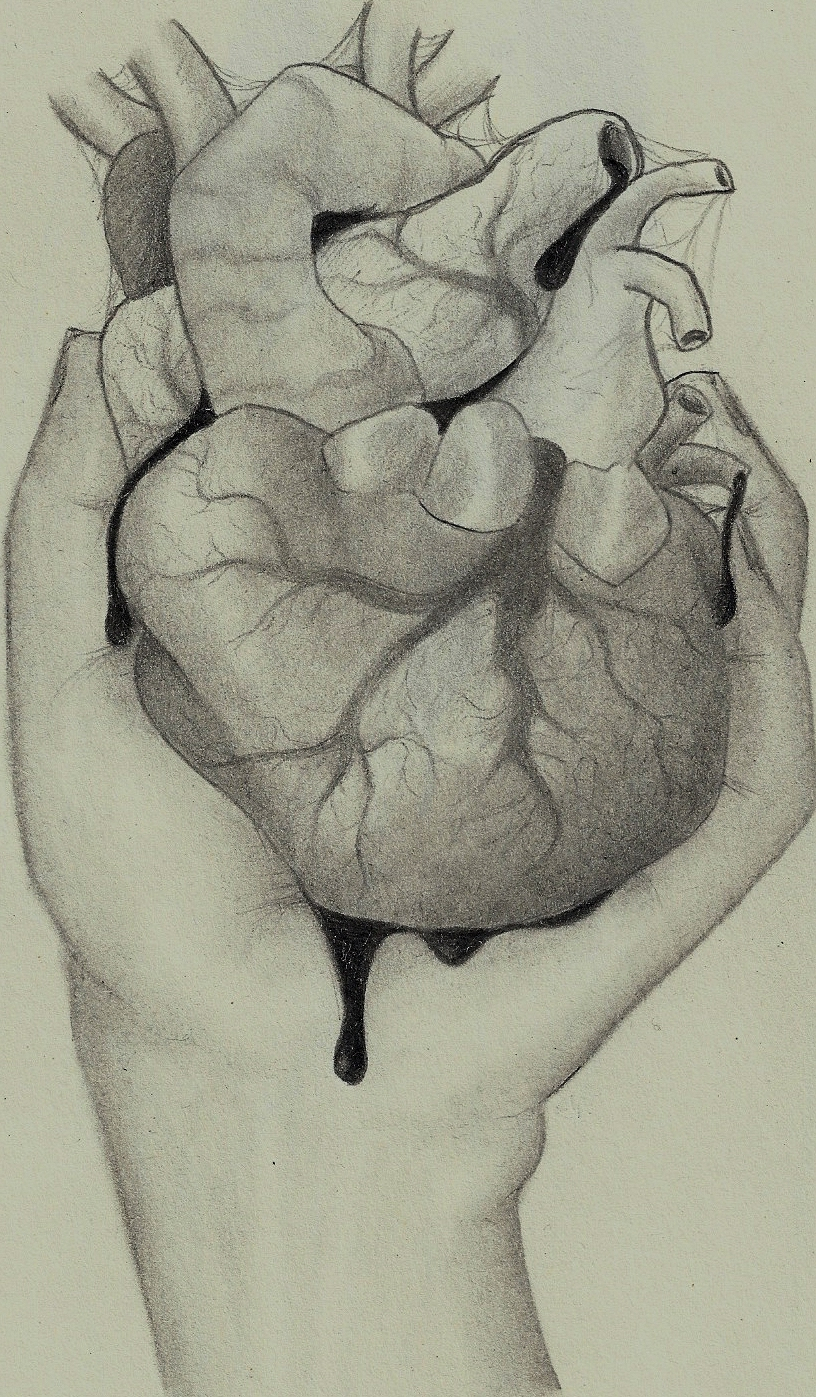 816x1397 Pencil Drawing Of Hand Holding Heart Drawn Broken Heart Hand