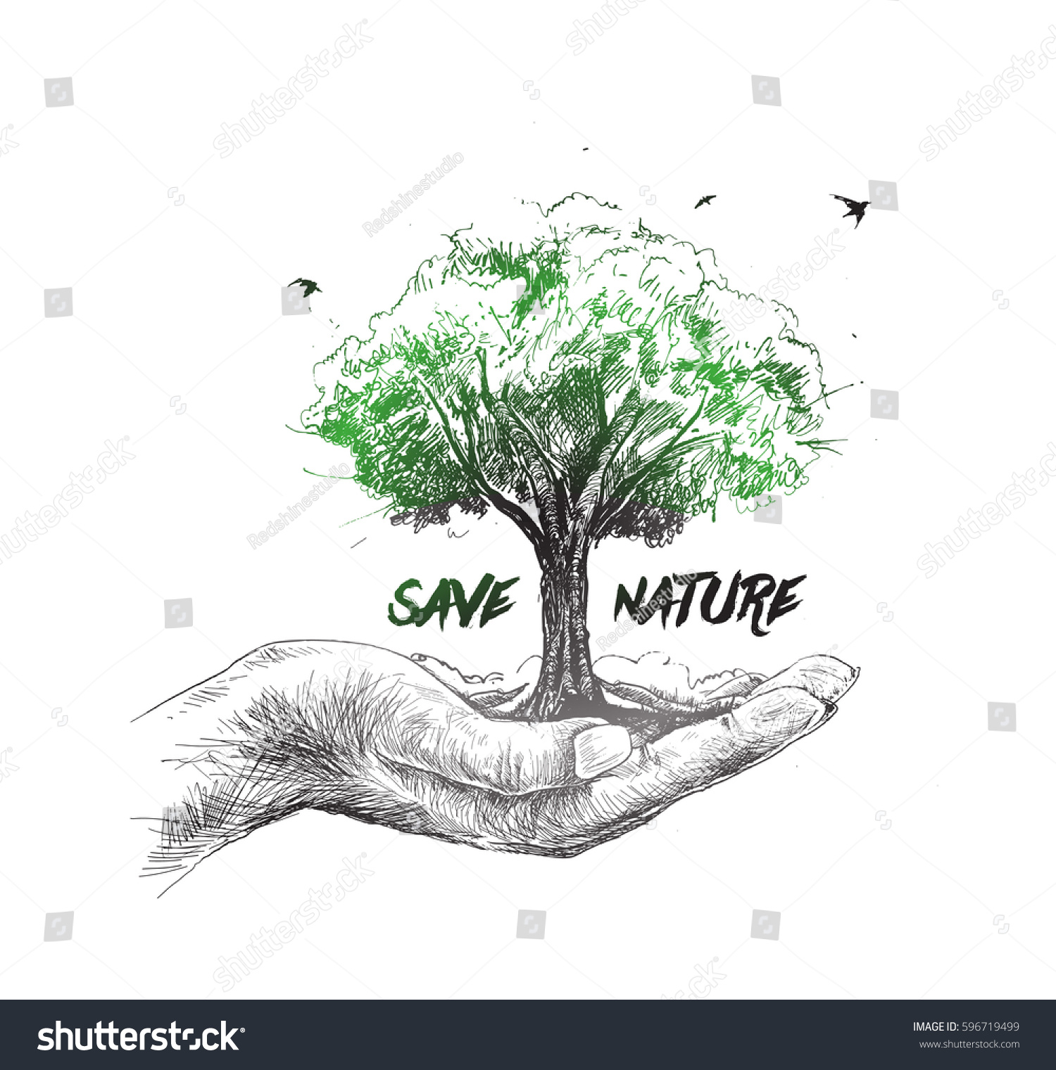 1500x1521 Save Nature Human Hand Holding Tree Against White Background