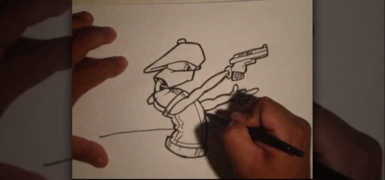 1280x600 How To Draw A Gangsta Graffiti Spraycan Holding A Gun Graffiti