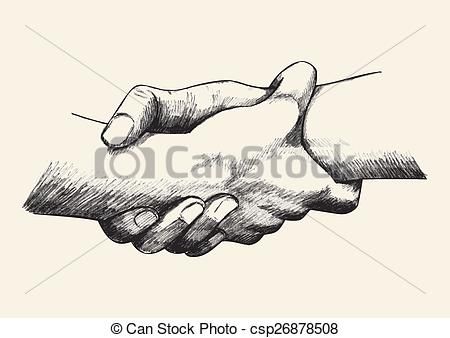 450x338 Vector Clipart Of Holding Hands