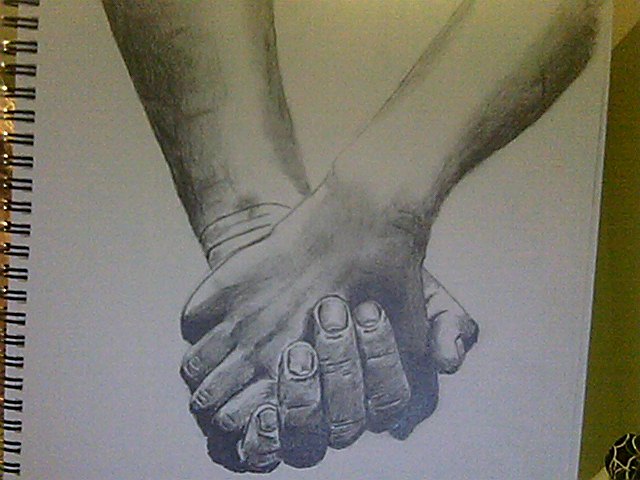 640x480 Hands Holding Each Other Drawing