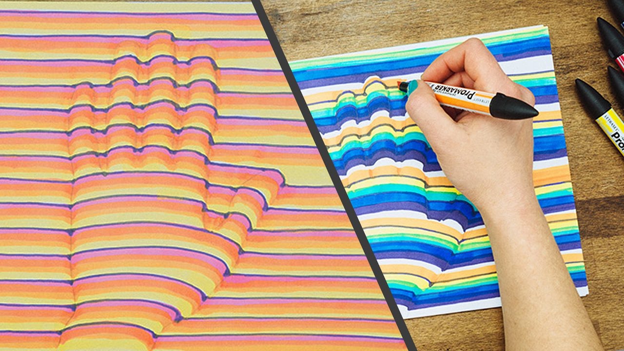 1280x720 3d Hand Drawing Step By Step How To Trick Art Optical Illusion