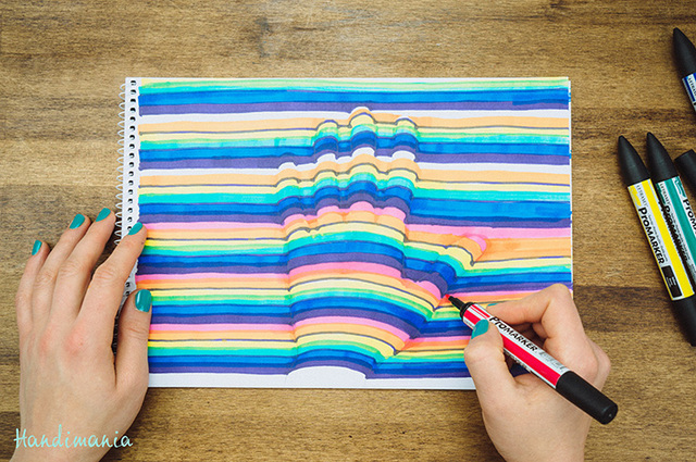 640x425 How To Draw A 3d Optical Illusion Of Your Hand