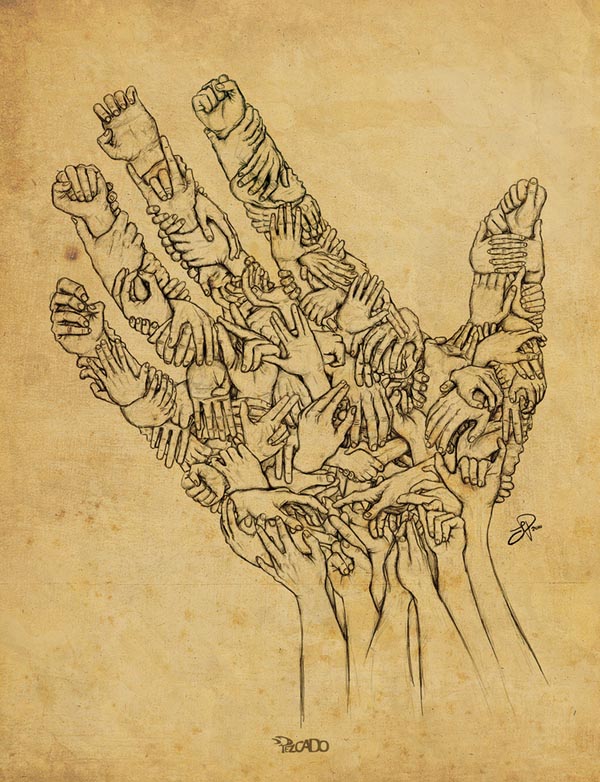 600x782 Hands Drawing By Pezcado
