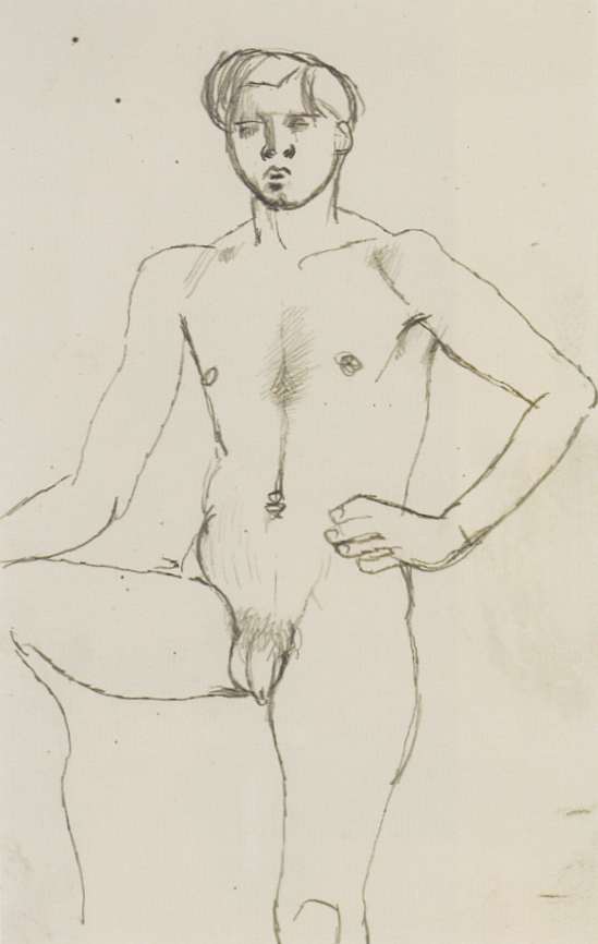 549x866 Keith Vaughan, Nude With Hand On Hip Figures Many Materials