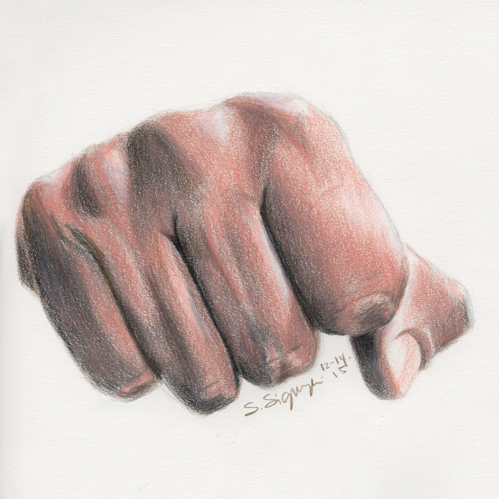 1600x1600 Hand Punch Pencil Sketch, Hand Fist Drawing.