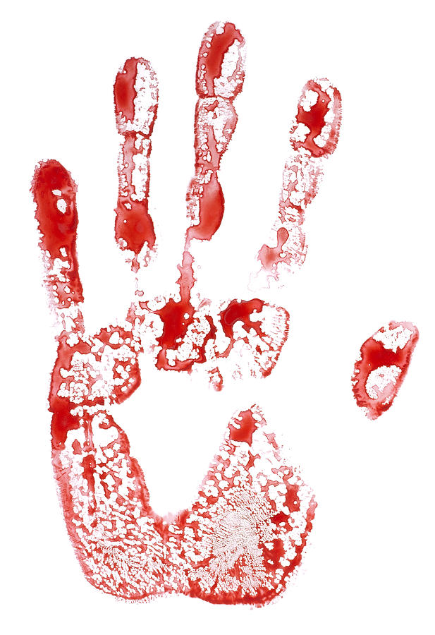 617x900 Isolated Bloody Handprint Drawing By Aleksandr Volkov