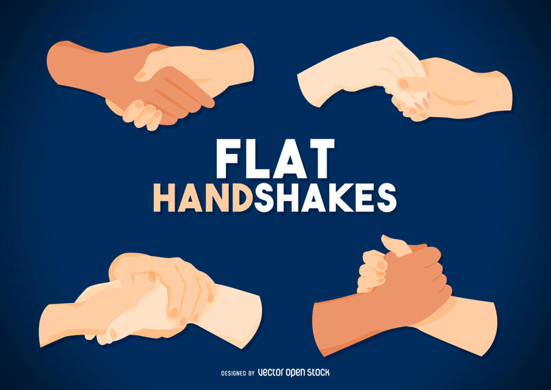 805x570 Flat Handshake Drawing Set