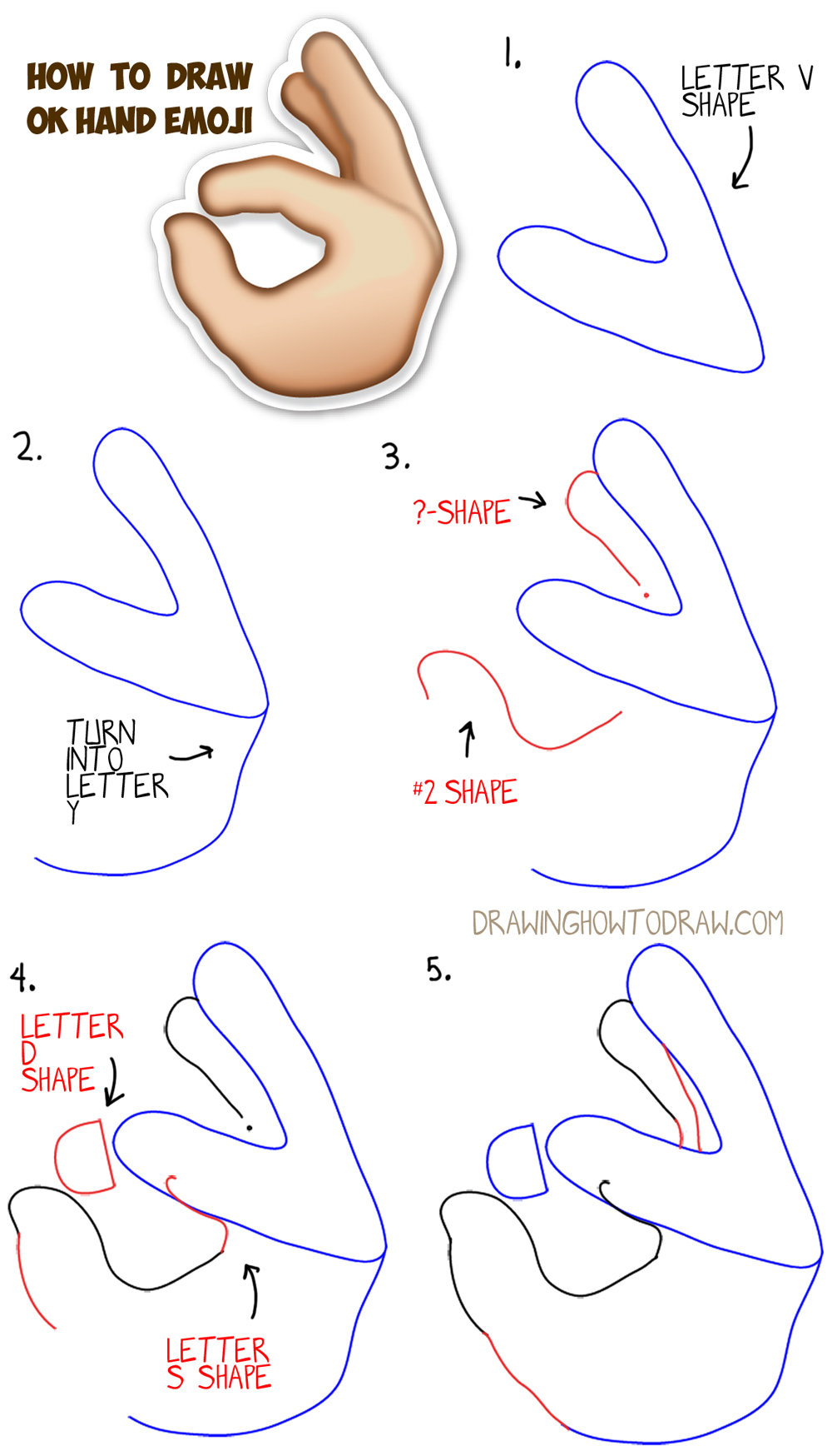 1000x1748 How To Draw Ok Hand Emoji With Easy Steps Drawing Lesson