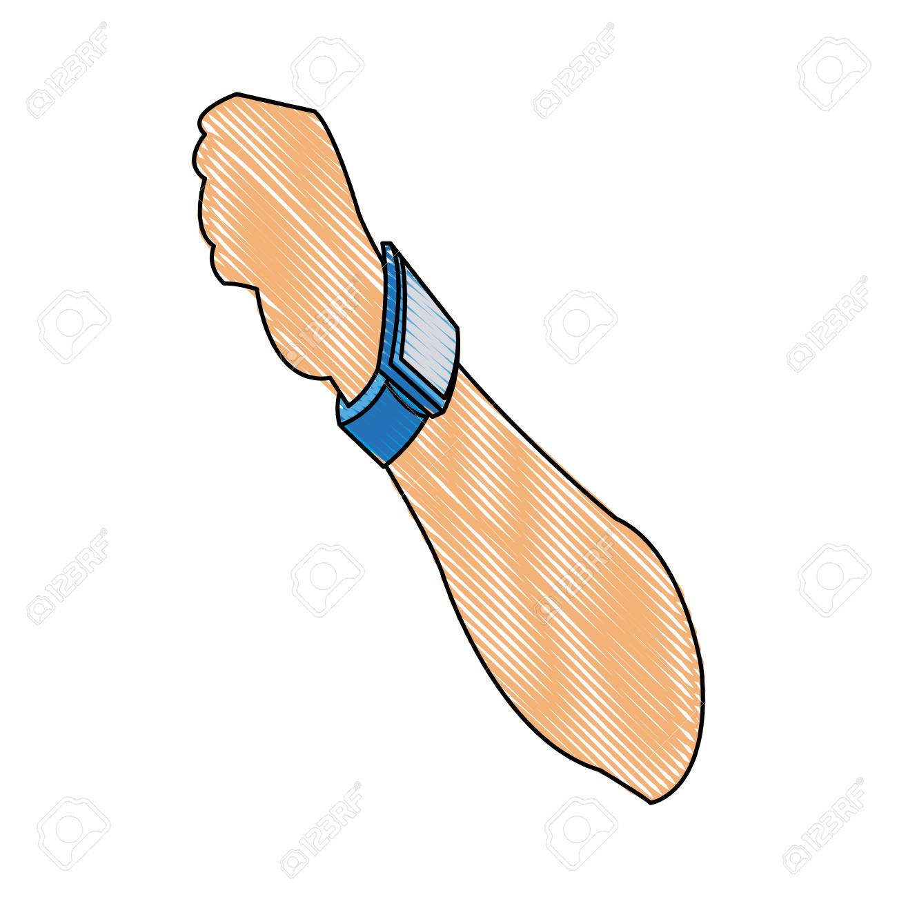 1300x1300 Drawing Arm Hand Watch Sport Design Vetor Illustration Royalty