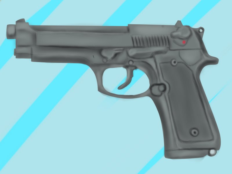 800x600 Learn How To Draw A 9mm Beretta M9 Pistol (Pistols) Step By Step