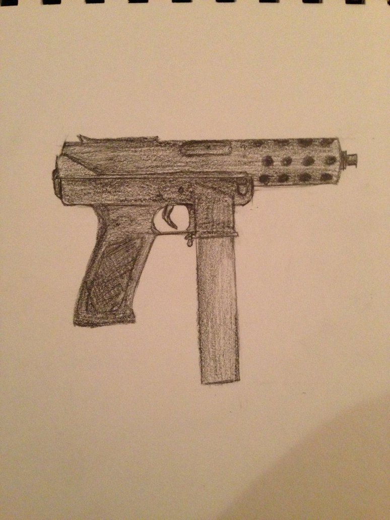 774x1032 Tec 9 Semi Automatic Handgun. By Equide Designs