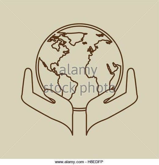 520x540 Hands Around The World Stock Vector Images