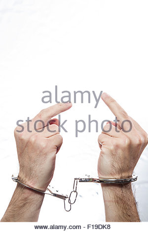 300x470 Hands With Handcuffs. Prison Riot Concept Stock Photo, Royalty