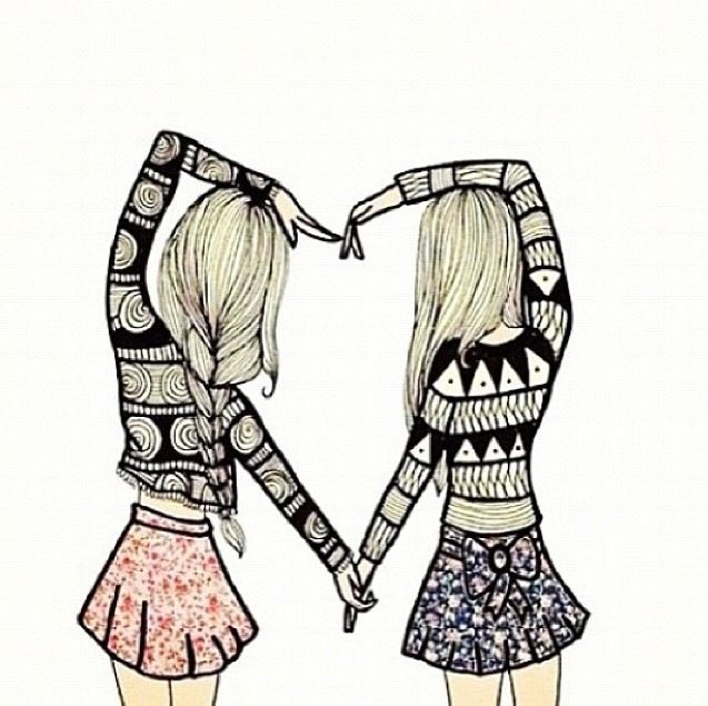 637x635 A Beautiful Picture Of Two Girls Making A Heart With Their Hands