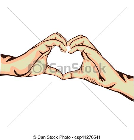 450x470 Hands Making Heart Gesture Image Vector Illustration Design Eps