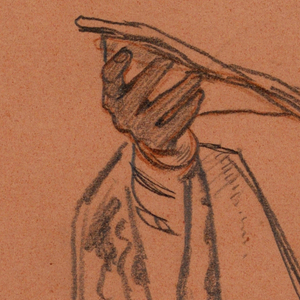 300x300 Drawing, Study For Hands Holding An Open Book With Drapery