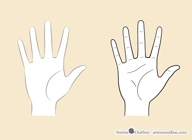 675x491 How To Draw Anime Hands Step By Step Anime Outline