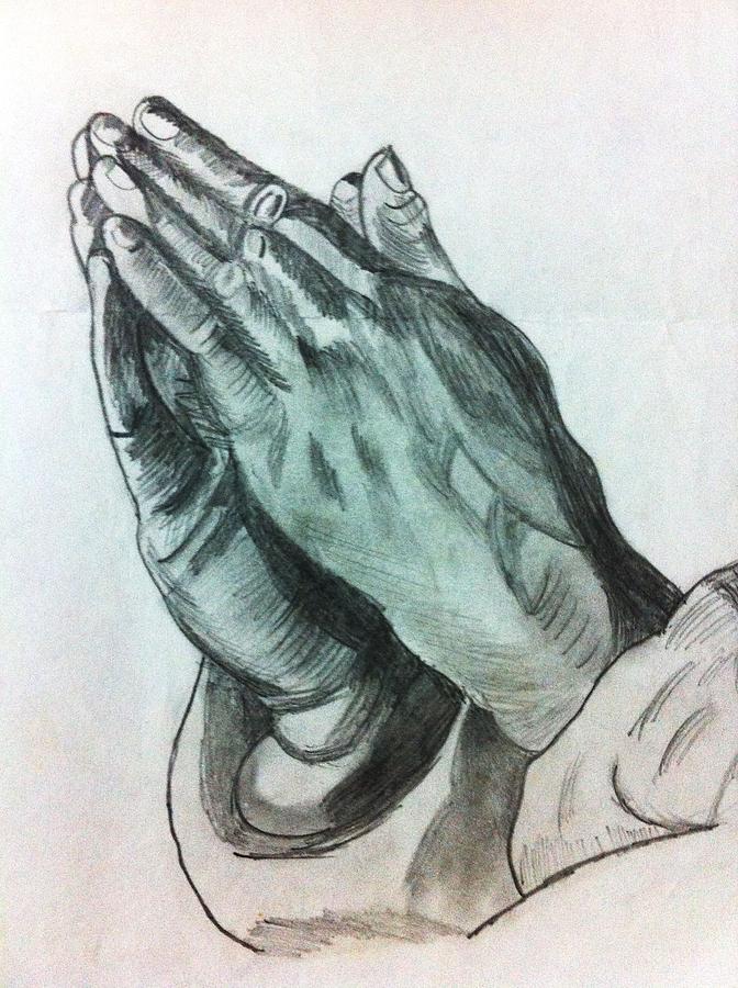 672x900 Praying Hands Drawing By Divya Engarsal
