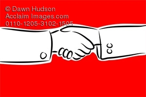 300x200 Line Drawing Of Two People Shaking Hands Clipart Illustration