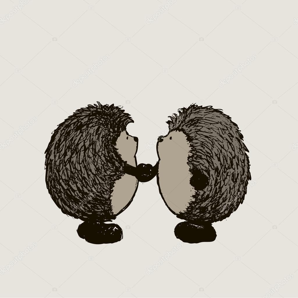 1024x1024 Two Hedgehogs Shaking Hands Stock Vector Mangulica