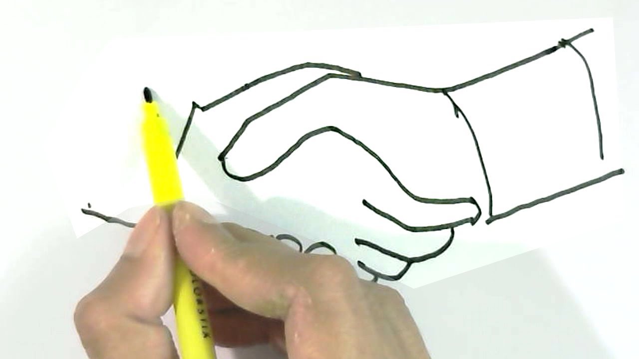 1280x720 How To Draw Handshake In Easy Steps For Children, Kids, Beginners