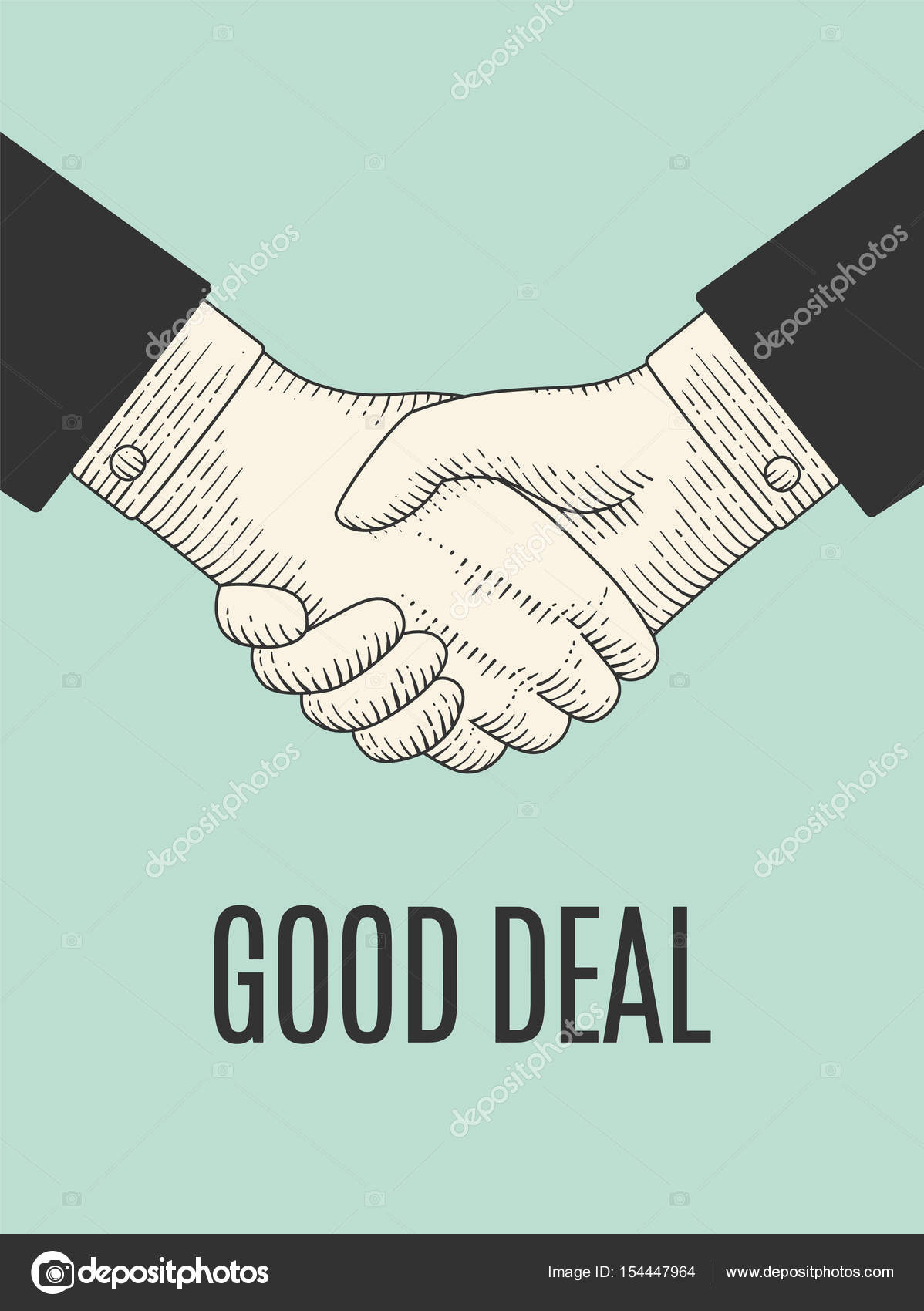 1198x1700 Vintage Drawing Of Handshake Stock Vector Foxysgraphic