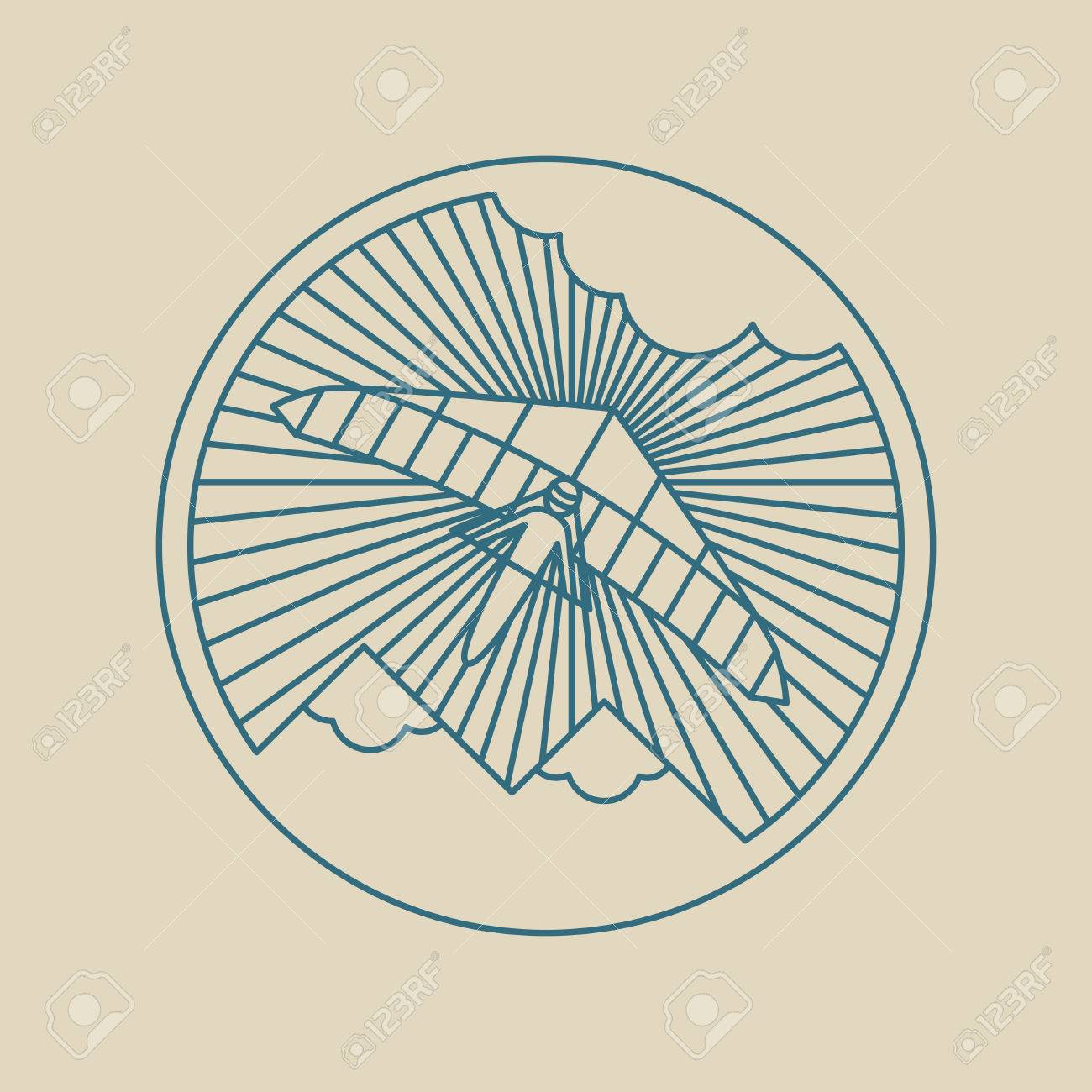 1300x1300 Round Logo Icon. Air Transport And Flying. The Hang Glider