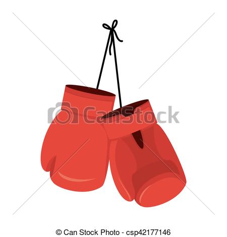 450x470 Hanging Red Boxing Gloves. Accessory For Boxer. Sports Eps
