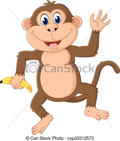 401x470 Illustration Of Cartoon Monkey Hanging Vectors Illustration