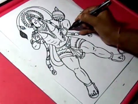480x360 How To Draw Lord Veera Hanuman Drawing For Kids