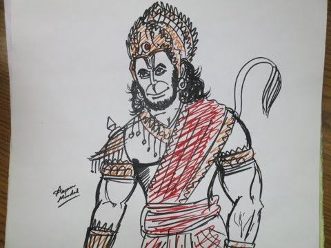 480x360 Lord Hanuman Bajrangbali Fastest Drawing (No Fast Amp Forward) Ram