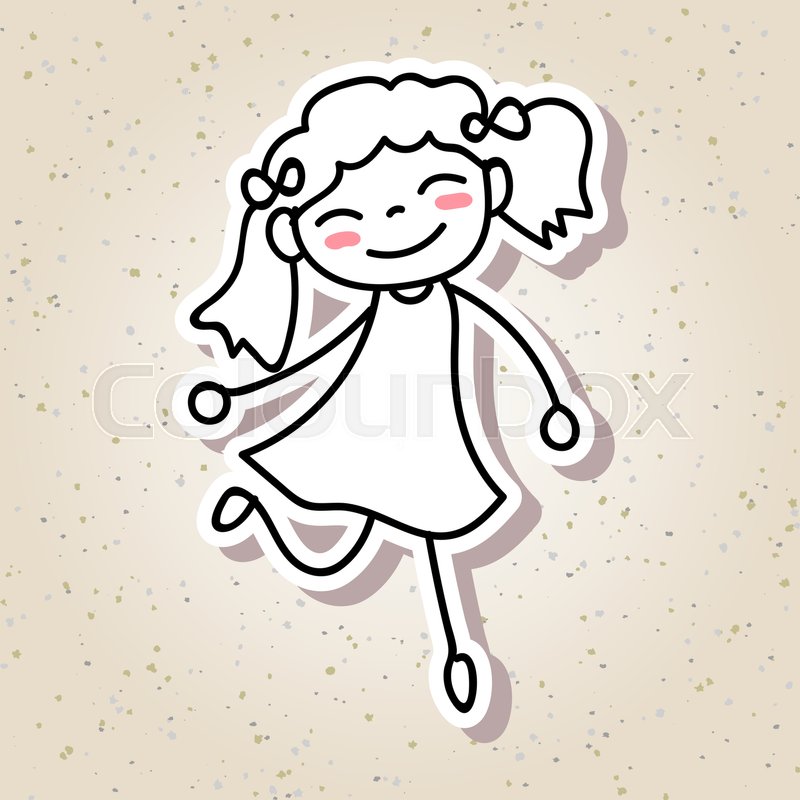 800x800 Hand Drawing Cartoon Concept Happiness, Happy Kid With Big Smile