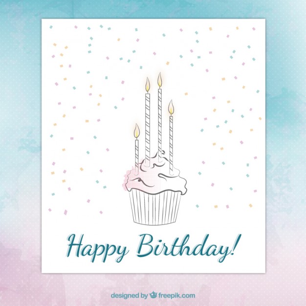 626x626 Hand Drawn Happy Birthday Card Vector Free Download