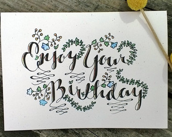 340x270 Funny Happy Birthday Hand Drawn Card