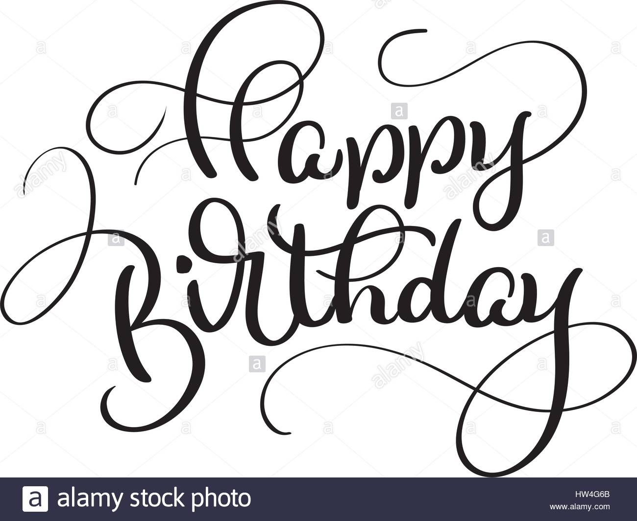 1300x1065 Text Happy Birthday On White Background. Calligraphy Lettering