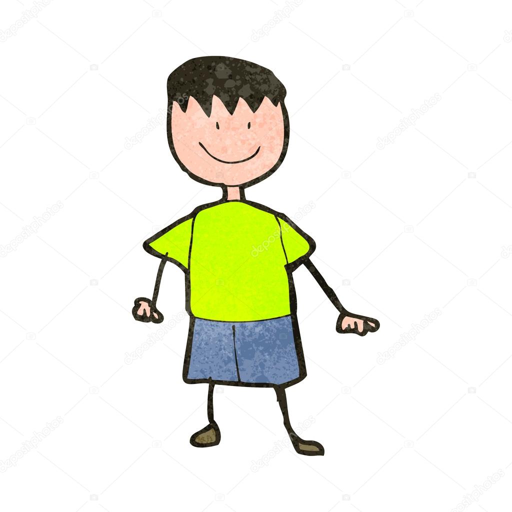 1024x1024 Child's Drawing Of A Happy Boy Stock Vector Lineartestpilot