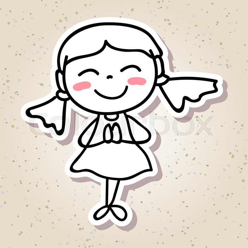 800x800 Hand Drawing Cartoon Concept Happiness, Happy Kid Girl Paying
